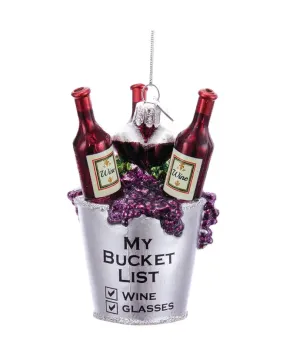 Glass Wine Bucket Ornament