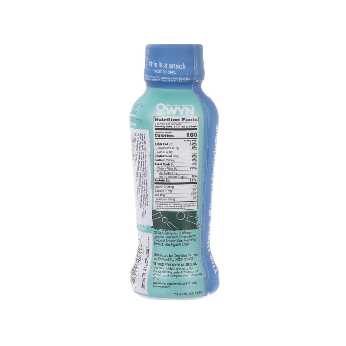 OWYN Plant Based Protein Drink - Smooth Vanilla Flavor [PET]  (355mL)