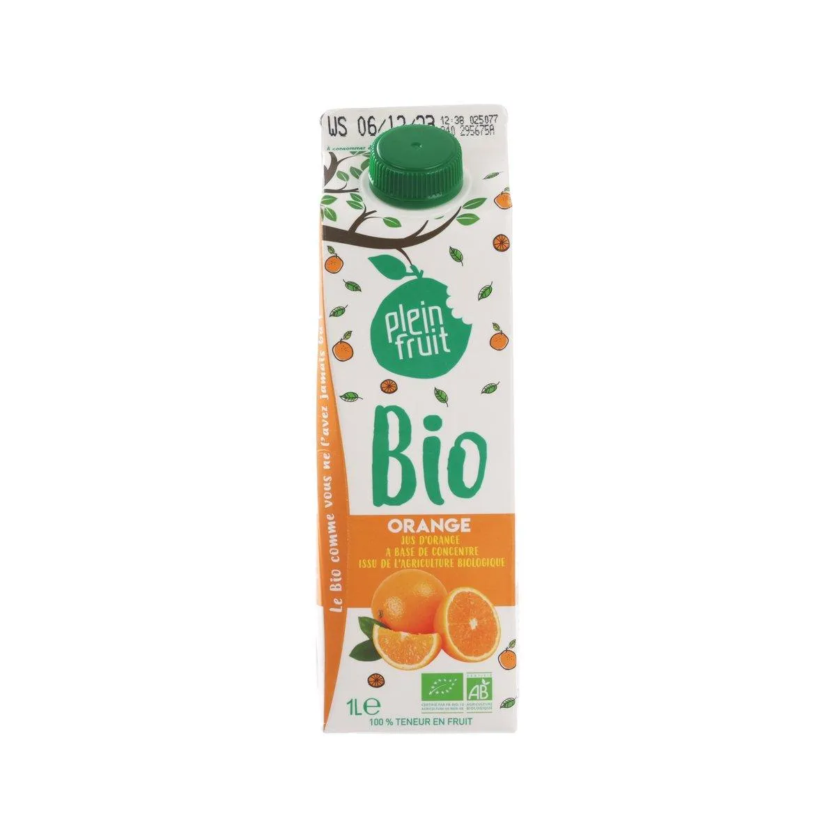 PLEIN FRUIT Organic Orange Juice from Concentrate  (1L)