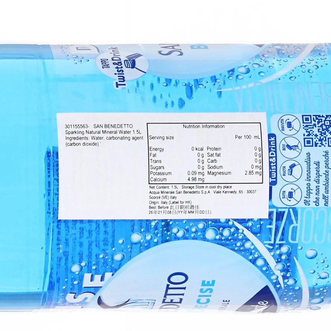 SAN BENEDETTO Sparkling Natural Mineral Water  (1.5L)