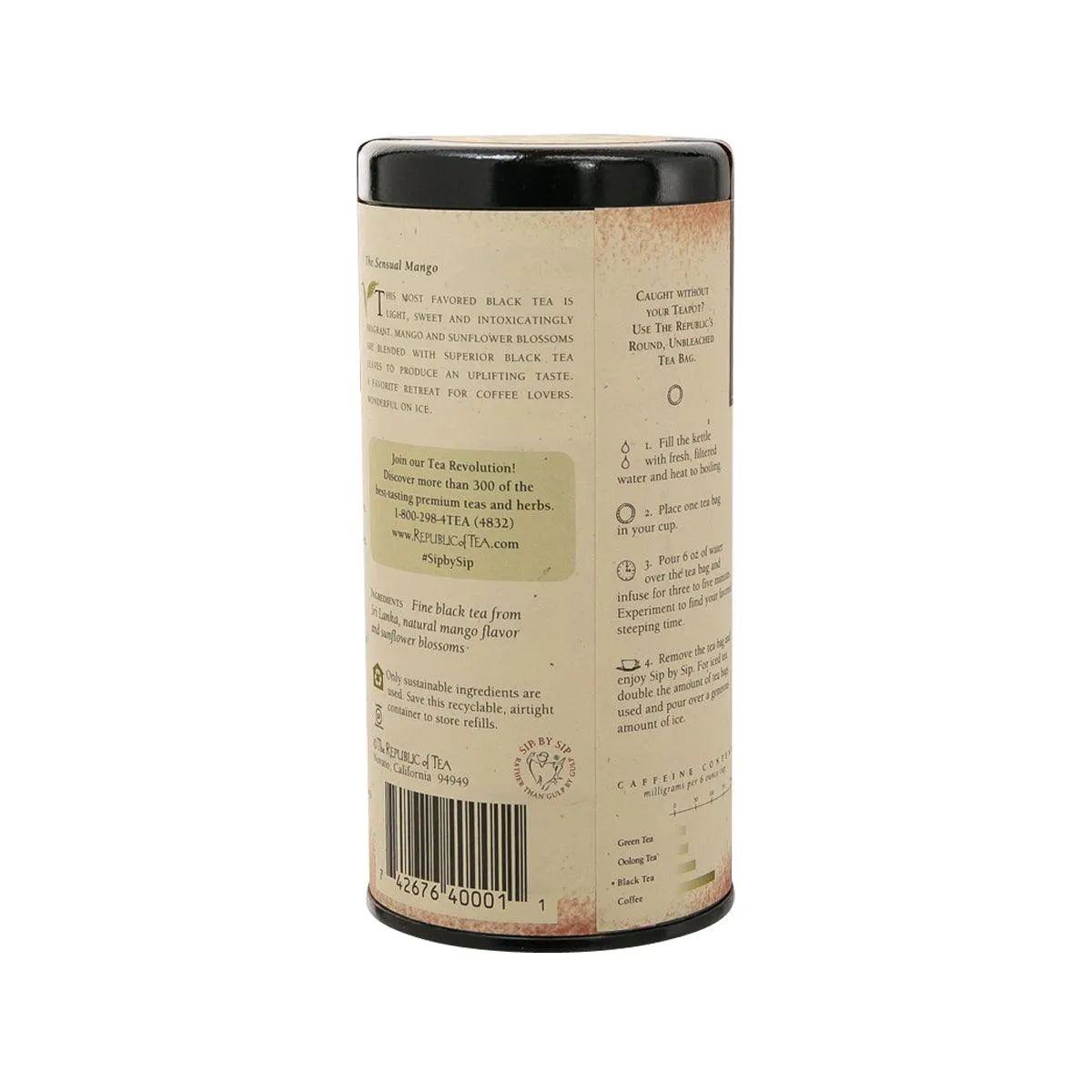 THE REPUBLIC OF TEA Mango Ceylon Black Tea Bags  (80g)