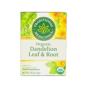 TRADITIONAL MEDICINALS Organic Dandelion Leaf & Root Tea Bags  (28g)